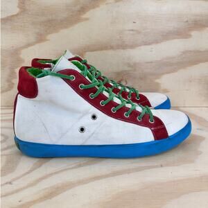 Leather Crown - Leather Trainers High - Athletic Shoes - White - Men's - 11.5